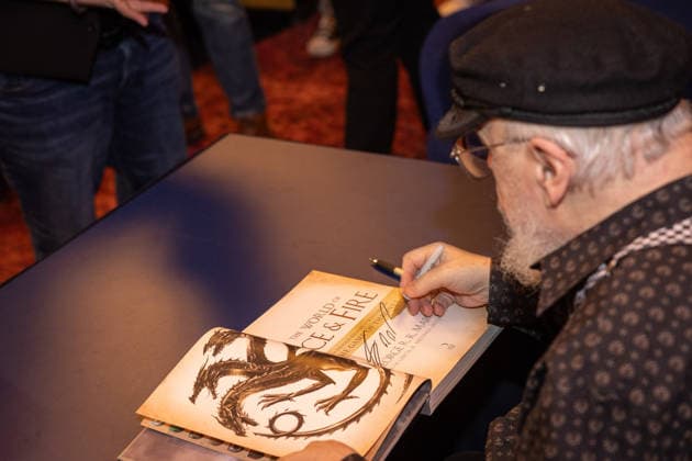 Fan event A KNIGHT OF THE SEVEN KINGDOMS George R R Martin Writer Executive Producer signs autographs for fans Fan event Reading and Q A Script to Screen of A KNIGHT OF THE SEVEN KINGDOMS at the Delphi Cinema in Berlin Date 12 01 2026 Copyright: xEventpressxFuhrx