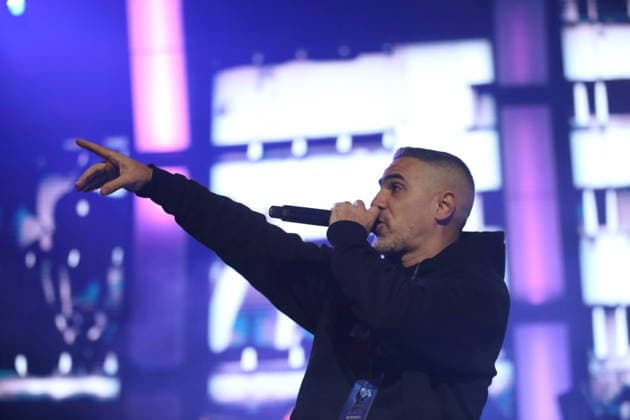 Anis Ferchichi alias Bushido at a concert in the Uber Arena in Berlin, January 12, 2026 Bushido concert Berlin