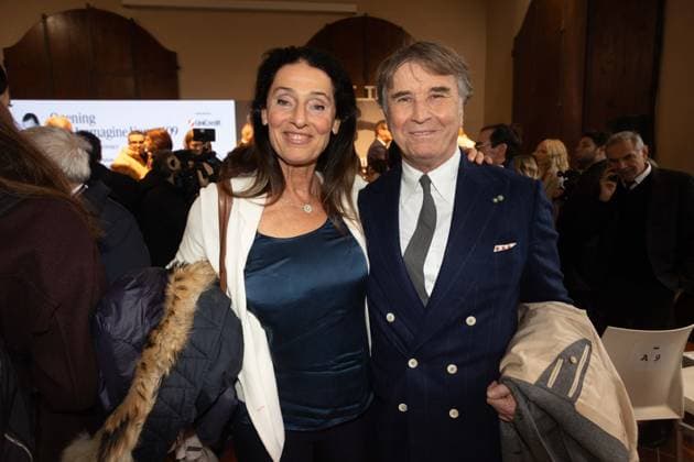 Florence. Opening of Pitti Immagine 109 Fashion and Economy. Pictured: Brunello Cucinelli, Cristina Scaletti, Mayor of Fiesole. Giuseppe Cabras New Press Photo  Copyright: x xipa-agency.netx xNewxPressxPhotox IPA_Agency_IPA70014232