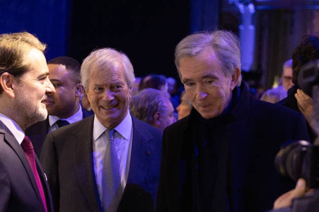 Figaro s 200Th Anniversary Evening Vincent Bollore, Bernard Arnault attends Figaro s 200Th Anniversary Evening at Grand Palais on January 13, 2025 in Paris, France. Photo by Nasser Berzane ABACAPRESS.COM Paris France  Copyright: xBerzanexNasser ABACAx