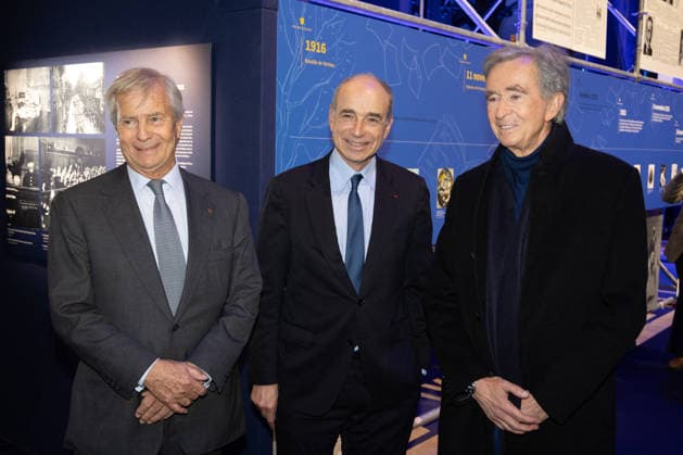 Figaro s 200Th Anniversary Evening Vincent Bollore, Jean-Francois Cope, Bernard Arnault attends Figaro s 200Th Anniversary Evening at Grand Palais on January 13, 2025 in Paris, France. Photo by Nasser Berzane ABACAPRESS.COM Paris France  Copyright: xBerzanexNasser ABACAx