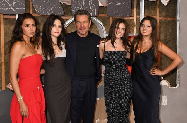 NEW YORK, NY - JANUARY 13: Luciana Damon, Isabella Damon, Matt Damon, Stella Damon and Gia Damon at the Netflix World premiere of The Rip at Alice Tully Hall on January 13, 2026 in New York City. Copyright: xMediaPunchx