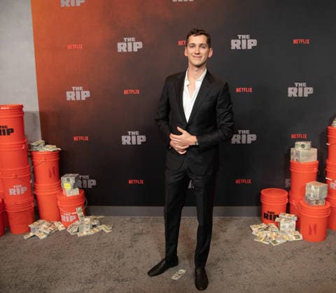 Matt Friend arrives on the red carpet for the Netflix s The Rip New York Premiere on Tuesday, January 13, 2026 at Alice Tully Hall, Lincoln Center in New York City.  NYP20260113616 SERENAxXUxNING