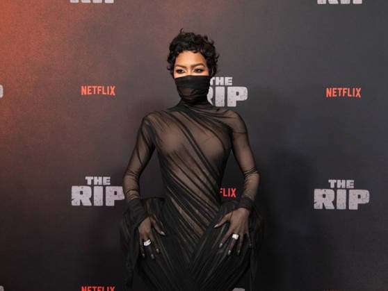 Teyana Taylor arrives on the red carpet for the Netflix s The Rip New York Premiere on Tuesday, January 13, 2026 at Alice Tully Hall, Lincoln Center in New York City.  NYP20260113644 SERENAxXUxNING