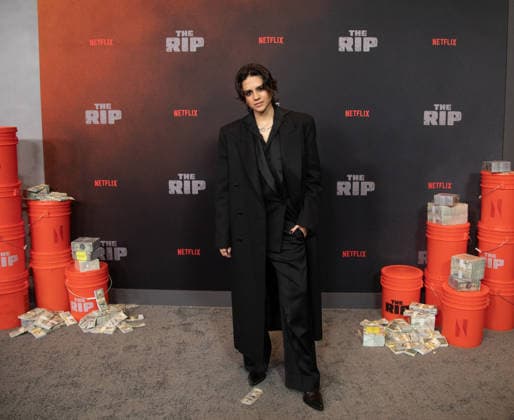 Sasha Calle arrives on the red carpet for the Netflix s The Rip New York Premiere on Tuesday, January 13, 2026 at Alice Tully Hall, Lincoln Center in New York City.  NYP20260113653 SERENAxXUxNING
