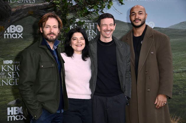 Andreas Pietschmann, Jasmin Tabatabai, Oliver Berben and Malick Bauer at the premiere of the HBO Max series A Knight of the Seven Kingdoms at Zoo Palast Berlin, 13 01 2026 Foto:xN.xKubelkax xFuturexImagex knight_6127