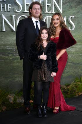 Peter Claffey, Holly McGinn and Ally McGinn at the premiere of the HBO Max series A Knight of the Seven Kingdoms at Zoo Palast Berlin, 13 01 2026 Foto:xN.xKubelkax xFuturexImagex knight_6169