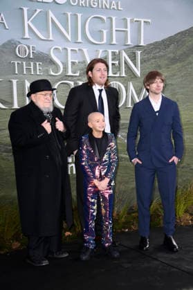 George R R Martin, Peter Claffey, Dexter Sol Ansell and Ira Parker at the premiere of the HBO Max series A Knight of the Seven Kingdoms at Zoo Palast Berlin, 13 01 2026 Foto:xN.xKubelkax xFuturexImagex knight_6266