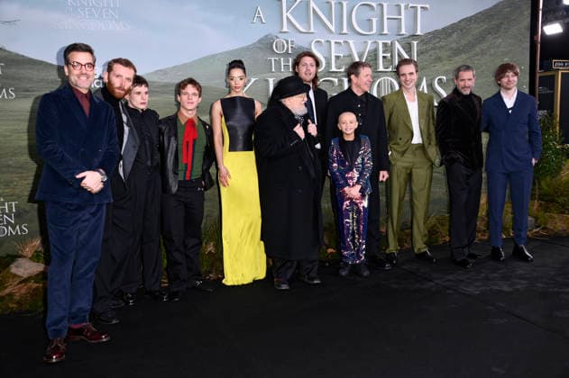 Daniel Ings, Edward Ashley, Shaun Thomas, Finn Bennett, Tanzyn Crawford, George R R Martin, Peter Claffey, Dexter Sol Ansell, Sam Spruell, Henry Ashton, Bertie Carvel and Ira Parker at the premiere of the HBO Max series A Knight of the Seven Kingdoms at Zoo Palast Berlin, 13 01 2026 Foto:xN.xKubelkax xFuturexImagex knight_6269
