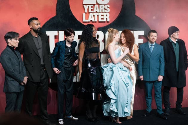 January 13, 2026, London, United Kingdom: (L-R) Cillian Murphy, Chi Lewis-Parry, Alfie Williams, Nia DaCosta, Emma Laird, Erin Kellyman, Jack O Connell and Danny Boyle attend the 28 Years Later: The Bone Temple World Premiere at BFI IMAX Waterloo London United Kingdom - ZUMAs197 20260113_aaa_s197_539 Copyright: xLounisxTiarx