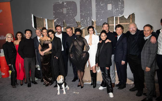 Arrivals for the World Premiere Of The Rip Featuring: Dani Bernfeld, Steven Yeun, Ted Sarandos, Catalina Sandino Moreno, Sasha Calle, Ben Affleck, Matt Damon, Teyana Taylor, Lina Esco, Bela Bajaria, Kyle Chandler, Dan Lin, Joe Carnahan, Ori Marmur Where: New York, New York, United States When: 13 Jan 2026 Credit: Janet Mayer INSTARimages.com EDITORIAL USE ONLY. NOT FOR USE BY NEWSPAPERS BASED IN THE UK. Copyright: xx instar55380847