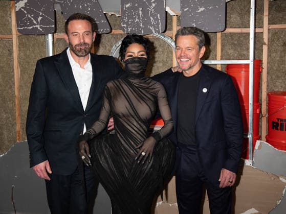 Arrivals for the World Premiere Of The Rip Featuring: Ben Affleck, Teyana Taylor and Matt Damon Where: New York, New York, United States When: 13 Jan 2026 Credit: Janet Mayer INSTARimages.com EDITORIAL USE ONLY. NOT FOR USE BY NEWSPAPERS BASED IN THE UK. Copyright: xx instar55380855