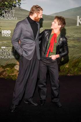 abb Edward Ashley and Finn Bennett on the black carpet at the theatrical release of the world premiere of HBO Max A Knight of the Seven Kingdoms of the US American fantasy series at Zoo Palaast on 13 01 2025 in Berlin Berlin Germany