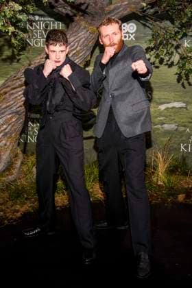 abb Shaun Thomas and Edward Ashley as guests on the black carpet at the world premiere of HBO Max A Knight of the Seven Kingdoms, the US fantasy series at the Zoo Palaast on 13 01 2025 in Berlin Berlin Germany