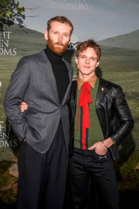 abb Edward Ashley and Finn Bennett on the black carpet at the theatrical release of the world premiere of HBO Max A Knight of the Seven Kingdoms of the US American fantasy series at Zoo Palaast on 13 01 2025 in Berlin Berlin Germany