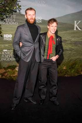 abb Edward Ashley and Finn Bennett on the black carpet at the theatrical release of the world premiere of HBO Max A Knight of the Seven Kingdoms of the US American fantasy series at Zoo Palaast on 13 01 2025 in Berlin Berlin Germany