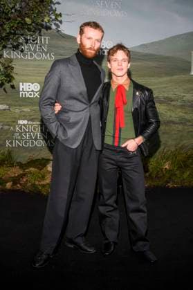 abb Edward Ashley and Finn Bennett on the black carpet at the theatrical release of the world premiere of HBO Max A Knight of the Seven Kingdoms of the US American fantasy series at Zoo Palaast on 13 01 2025 in Berlin Berlin Germany