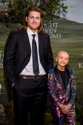 abb Peter Claffey and Dexter Sol Ansell on the black carpet at the theatrical release of the world premiere of HBO Max A Knight of the Seven Kingdoms of the US fantasy series at the Zoo Palaast on 13 01 2025 in Berlin Berlin Germany