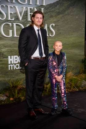 abb Peter Claffey and Dexter Sol Ansell on the black carpet at the theatrical release of the world premiere of HBO Max A Knight of the Seven Kingdoms of the US fantasy series at the Zoo Palaast on 13 01 2025 in Berlin Berlin Germany