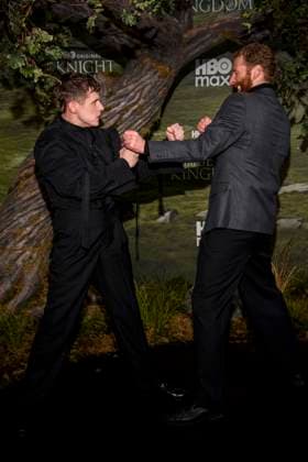 abb Shaun Thomas and Edward Ashley as guests on the black carpet at the world premiere of HBO Max A Knight of the Seven Kingdoms, the US fantasy series at Zoo Palaast on 13 01 2025 in Berlin Berlin Germany