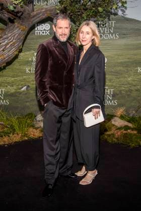abb Bertie Carvel and wife Sally Scott on the black carpet at the world premiere of HBO Max A Knight of the Seven Kingdoms, the US fantasy series at the Zoo Palaast on 13 01 2025 in Berlin Berlin Germany