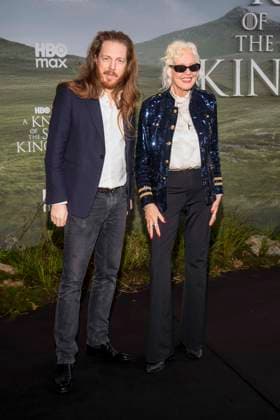 abb Sascha and Ellen von Unwerth as guests on the black carpet at the world premiere of the US fantasy series HBO Max A Knight of the Seven Kingdoms at the Zoo Palaast on 13 01 2025 in Berlin Berlin Germany