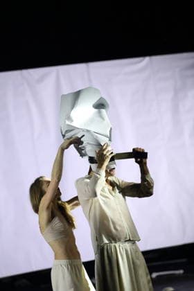 Kathleen Morgeneyer and Jens Harzer during the photo rehearsal for Antigone at the Berliner Ensemble in Berlin, January 13, 2026 By Sophocles in the translation by Friedrich Hölderlin Directed by Johan Simons Stage Johannes Schütz Costumes Kevin Pieterse Premiere is on January 15, 2026 Berliner Ensemble Antigone