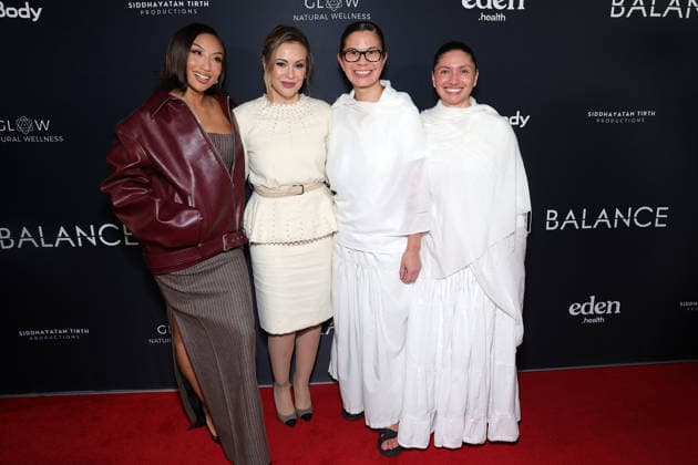 FilmHub & Siddhayatan Tirth productions present the Los Angeles red carpet premiere for the 4-Part docuseries Balance: A Perimenopause Journey at Pacific Design Centre Featuring: Jennie Mai, Alyssa Milano, Sadhvi Siddhali Shree, Sadhvi Anubhuti Where: Los Angeles, California, United States When: 13 Jan 2026 Credit: Faye s Vision Cover Images EDITORIAL USE ONLY. NOT FOR USE BY NEWSPAPERS BASED IN THE UK. Copyright: xx coverimg55381288