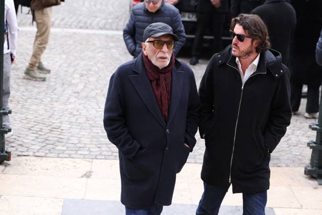 Figure of French Football Rolland Courbis funeral - Paris Gerard Darmon arriving to the funeral ceremony for Rolland Courbis at Madeleine church in Paris, France on January 14, 2026. Rolland Courbis, a former French footballer, coach and outspoken media commentator has died aged 72. Photo by Jerome Domine ABACAPRESS.COM Paris France  Copyright: xDominexJerome ABACAx