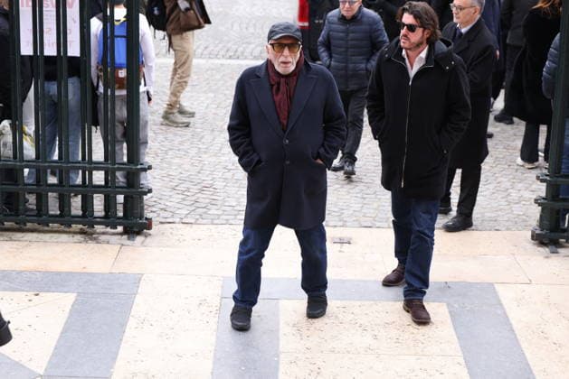 Figure of French Football Rolland Courbis funeral - Paris Gerard Darmon arriving to the funeral ceremony for Rolland Courbis at Madeleine church in Paris, France on January 14, 2026. Rolland Courbis, a former French footballer, coach and outspoken media commentator has died aged 72. Photo by Jerome Domine ABACAPRESS.COM Paris France  Copyright: xDominexJerome ABACAx