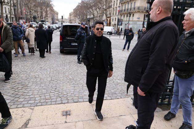 Figure of French Football Rolland Courbis funeral - Paris Jamel Debbouze arriving to the funeral ceremony for Rolland Courbis at Madeleine church in Paris, France on January 14, 2026. Rolland Courbis, a former French footballer, coach and outspoken media commentator has died aged 72. Photo by Jerome Domine ABACAPRESS.COM Paris France  Copyright: xDominexJerome ABACAx