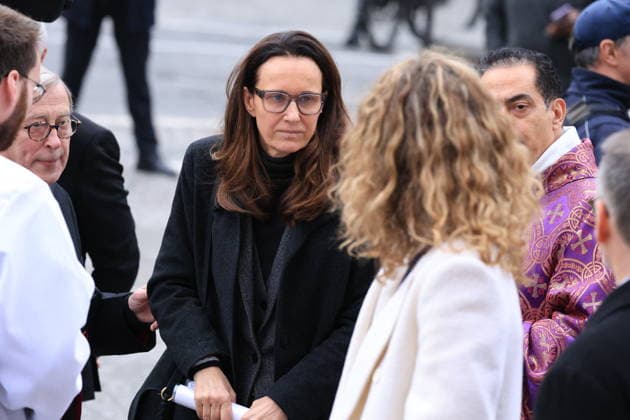 Figure of French Football Rolland Courbis funeral - Paris Clara Paban, Olivia Courbis arriving to the funeral ceremony for Rolland Courbis at Madeleine church in Paris, France on January 14, 2026. Rolland Courbis, a former French footballer, coach and outspoken media commentator has died aged 72. Photo by Jerome Domine ABACAPRESS.COM Paris France  Copyright: xDominexJerome ABACAx
