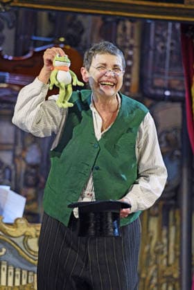 Katharina Thalbach at the photo rehearsal of the play SAUERKOHL UND MISSETATEN Max und Moritz by Wilhelm Busch at the Komödie am Kurfürstendamm in the Ernst Reuter Saal in Berlin on 14 01 2026