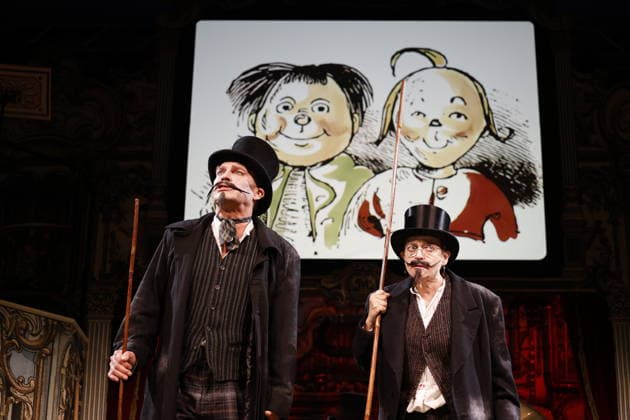 With Katharina Thalbach, Pierre Besson, Torsten Rasch, stage Momme Röhrbein, costume Angelika Rieck Sauerkohl und Missetaten, on 14 01 2026 in Berlin, Komödie am Kurfürstendamm in the Ernst Reuter Saal , Germany