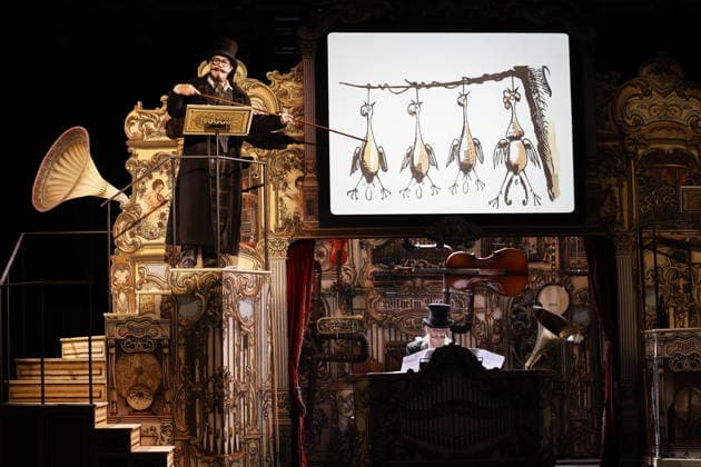 With Katharina Thalbach, Pierre Besson, Torsten Rasch, stage Momme Röhrbein, costume Angelika Rieck Sauerkohl und Missetaten, on 14 01 2026 in Berlin, Komödie am Kurfürstendamm in the Ernst Reuter Saal , Germany