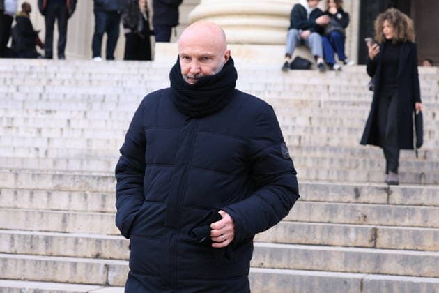 Figure of French Football Rolland Courbis Funeral - Paris Frank Lebœuf after the funeral ceremony for Rolland Courbis at Madeleine church in Paris, France on January 14, 2026. Rolland Courbis, a former French footballer, coach and outspoken media commentator has died aged 72. Photo by Jerome Domine ABACAPRESS.COM Paris Ile-de-France France  Copyright: xDominexJerome ABACAx