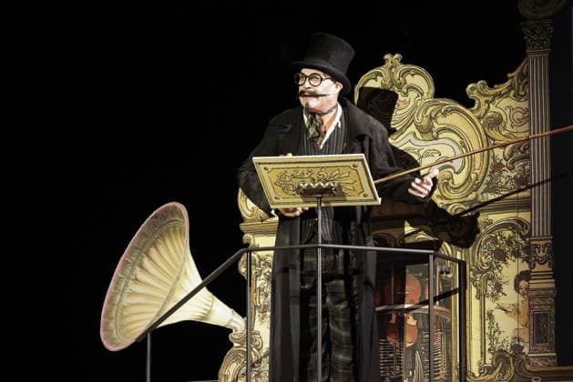 Pierre Besson, Germany, Berlin, Komödie am Kurfürstendamm in the Ernst Reuter Saal, photo rehearsal of SAUERKOHL UND MISSETATEN, A musical Wilhelm Busch program with Katharina Thalbach, Pierre Besson and Torsten Rasch, stage Momme Röhrbein, costume Angelika Rieck