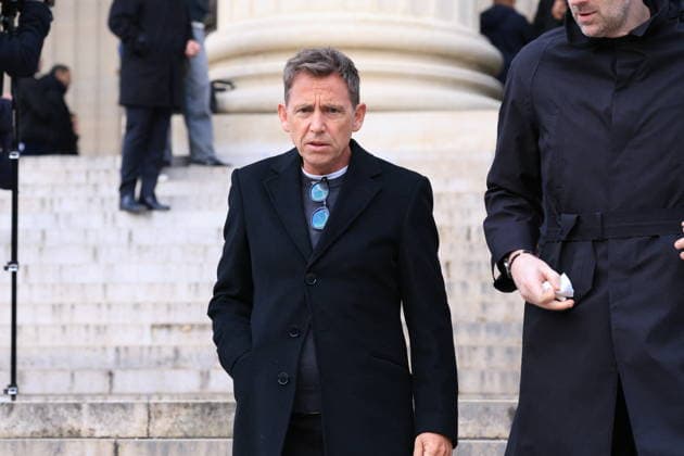 Figure of French Football Rolland Courbis Funeral - Paris Daniel Riolo after the funeral ceremony for Rolland Courbis at Madeleine church in Paris, France on January 14, 2026. Rolland Courbis, a former French footballer, coach and outspoken media commentator has died aged 72. Photo by Jerome Domine ABACAPRESS.COM Paris Ile-de-France France  Copyright: xDominexJerome ABACAx