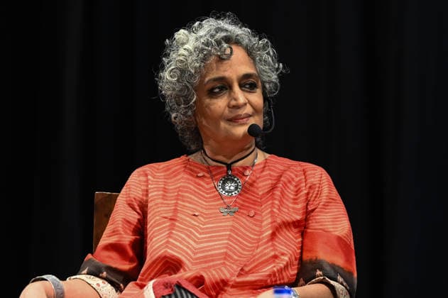 KOLKATA, INDIA - JANUARY 14: Indian author Arundhati Roy during a conversation on her new memoir Mother Mary Comes To Me during a literary session at St. Xavier s College on January 14, 2026 in Kolkata, India. (Photo by Samir Jana Hindustan Times) Arundhati Roy Discusses Her New Memoir Mother Mary Comes To Me In Kolkata