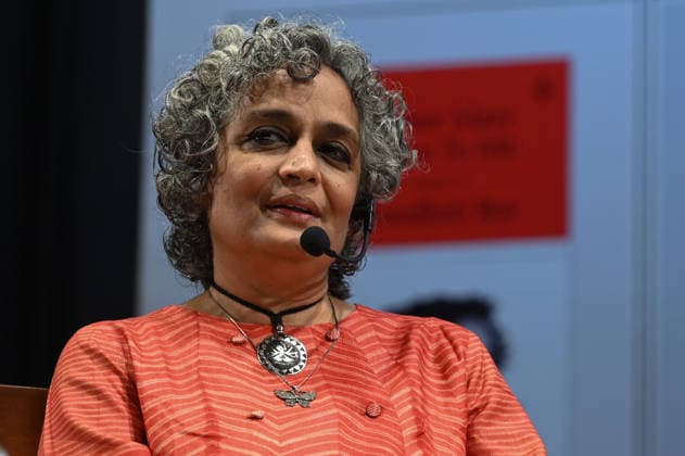 KOLKATA, INDIA - JANUARY 14: Indian author Arundhati Roy during a conversation on her new memoir Mother Mary Comes To Me during a literary session at St. Xavier s College on January 14, 2026 in Kolkata, India. (Photo by Samir Jana Hindustan Times) Arundhati Roy Discusses Her New Memoir Mother Mary Comes To Me In Kolkata