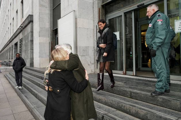MILAN - Chiara Ferragni was acquitted in the trial over the pandoro and Easter egg case. Upon leaving the courthouse, her mother, Marina Di Guardo, embraced her lawyer Marcello Bana.  Copyright: xEmanuelexRobertoxDexCarlix xipa-agency.netx xipa-agency.netx xx IPA_Agency_IPA70060310
