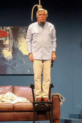 abb Sigmar Solbach in the role of the husband Julian Actor Actor at the photo rehearsal scene for the play Der Abschiedsbrief by Audrey Schebat on stage at the Komoedie Winterhuder Faehrhaus on 14 01 2016 in Hamburg Hamburg Germany
