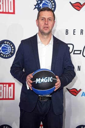 Alan Ibrahimagic Basketball Coach, German Basketball Federation DBB on arrival at the NBA TIP OFF DINNER in the Axel Springer Tower in Berlin on 14 01 2026
