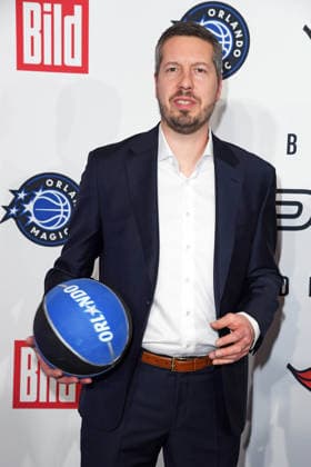 Philipp Schmidt Amazon Web Services AWS on arrival at the NBA TIP OFF DINNER at the Axel Springer Tower in Berlin on 14 01 2026