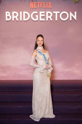 Bridgerton Season 4 Paris World Premiere - Paris Miss France 2026 Hinaupoko Devèze attends the Bridgerton Season 4 Paris World Premiere at Palais Brongniart on January 14, 2026 in Paris, France. by Eliot Blondet ABACAPRESS.COM Paris France France  Copyright: xBlondetxEliot ABACAx