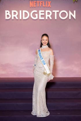 Bridgerton Season 4 Paris World Premiere - Paris Miss France 2026 Hinaupoko Devèze attends the Bridgerton Season 4 Paris World Premiere at Palais Brongniart on January 14, 2026 in Paris, France. by Eliot Blondet ABACAPRESS.COM Paris France France  Copyright: xBlondetxEliot ABACAx