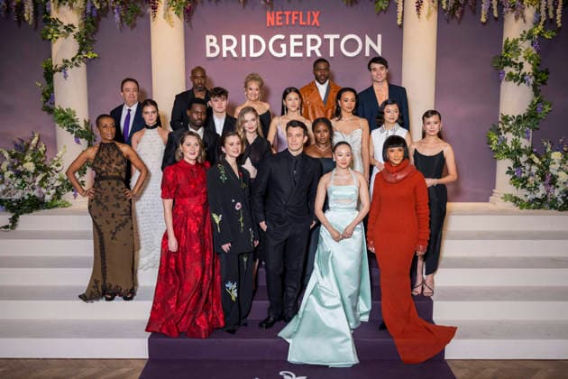 Bridgerton Season 4 Paris World Premiere - Paris Cast and crew including British actress Adjoa Andoh, British actor Hugh Sachs, British actress Florence Hunt, British actress Ruth Gemmell, British actor Victor Alli, British actress Claudia Jessie, British actress Hannah Dodd, Hong Kong actress Isabella Wei, British actor Luke Thompson, British actress Emma Naomi, Australian actress Yerin Ha, British actor Oli Higginson, US actress Michelle Mao, British actress Katie Leung, British actress Golda Rosheuvel, US producer Tom Verica, US producer Betsy Beers, US producer Shonda Rhimes and US producer Jess Brownell attends the Bridgerton Season 4 Paris World Premiere at Palais Brongniart on January 14, 2026 in Paris, France. by Eliot Blondet A Copyright: xBlondetxEliot ABACAx
