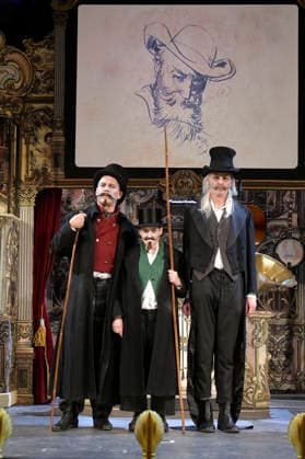 Pierre Besson, Katharina Thalbach and Torsten Rasch at the photo rehearsal for the play Sauerkohl und Missetaten at the Komödie am Kurfürstendamm in the Ernst Reuter Saal Berlin, 14 01 2026 Foto:xM.xBehrensx xFuturexImagex missetaten_6136