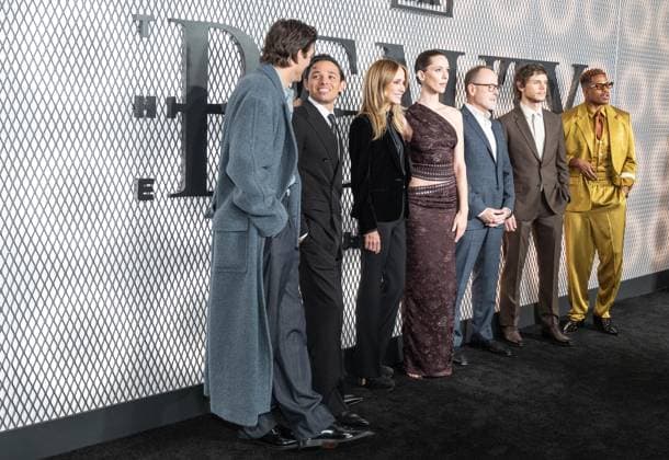 January 14, 2026, Bronx, New York, USA: Ashton Kutcher, Anthony Ramos, Dana Walden, Rebecca Hall, John Landgraf, Evan Peters and Jeremy Pope attend premiere of FX s series The Beauty at Museum of Modern Art in New York, NY on January 14, 2026 Bronx USA - ZUMAr339 20260114_znp_r339_034 Copyright: xLevxRadinx