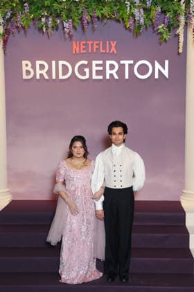 World premiere of season 4 of the Netflix series Bridgerton Avant premiere mondiale de la saison 4 de la série Netflix La Chronique de Bridgerton Mrunal Panchal Sharma et Anirudh Sharma 452166 2026 01 14  Copyright: xSebastienxFremontx xStarfacex STAR_452166_307